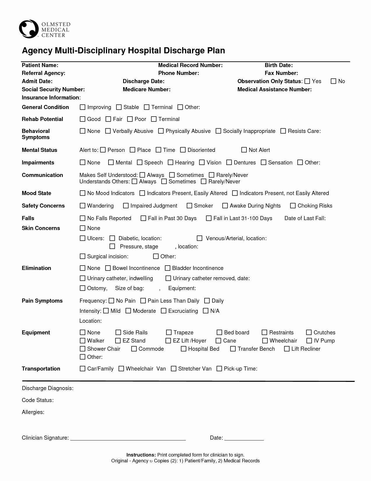 Hospital Discharge Summary Template Inspirational Best S Of Hospital Discharge Papers Printable Pdf Hospital Discharge forms Pdf Hospital