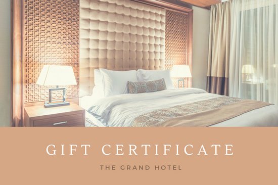 Hotel Gift Certificate Template Luxury Light Brown Hotel Gift Certificate Templates by Canva