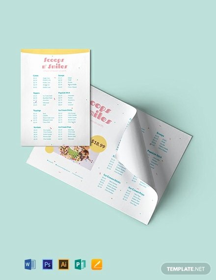 Ice Cream Menu Template Awesome Free Ice Cream Menu Template Download 288 Menus In Psd Word Publisher Indesign Illustrator