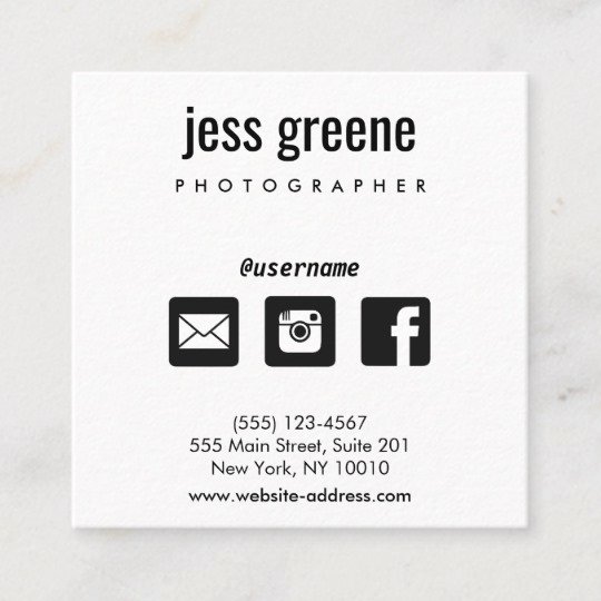Icons for Business Cards Fresh Professional Black and White social Media Icons Square