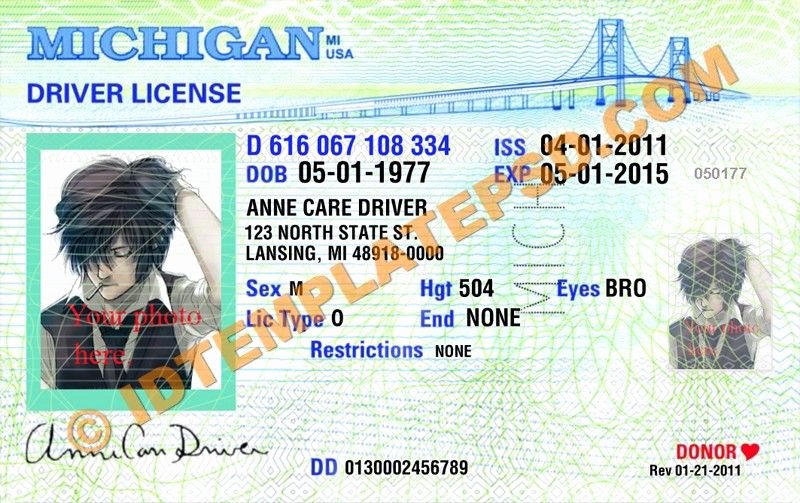 Id Card Template Photoshop Lovely This is Michigan Usa State Drivers License Psd Shop Template This Psd Template You