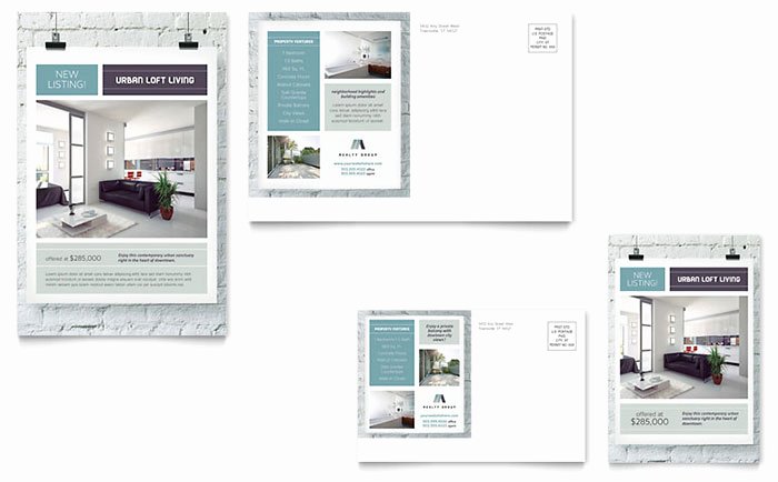 In Design Postcard Template Elegant Urban Loft Postcard Template Design