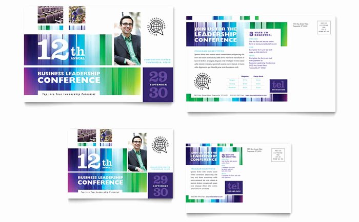 In Design Postcard Template Luxury Business Leadership Conference Postcard Template Design