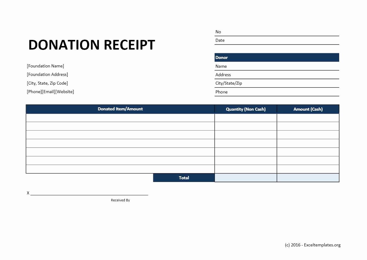 In Kind Donation Receipt Template Elegant Donation Receipt Template Excel Templates
