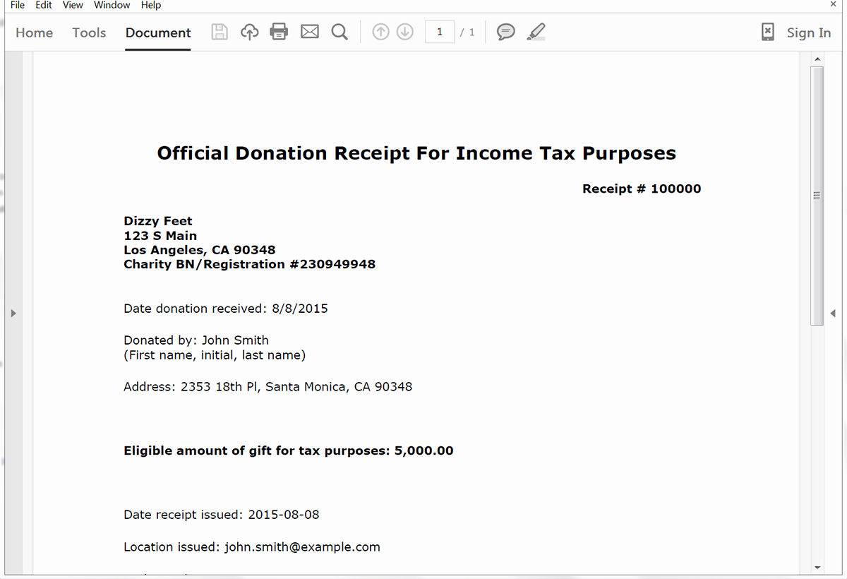 In Kind Donation Receipt Template New Create Donation Tax Receipts From Salesforce