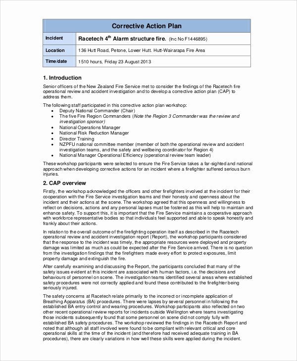 Incident Action Plan Example Best Of Sample Incident Action Plan 10 Examples In Word Pdf