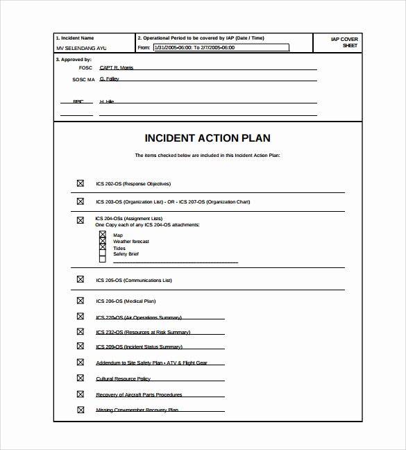 Incident Action Plan Example Luxury Sample Incident Action Plan Template 9 Free Documents Download In Pdf Word