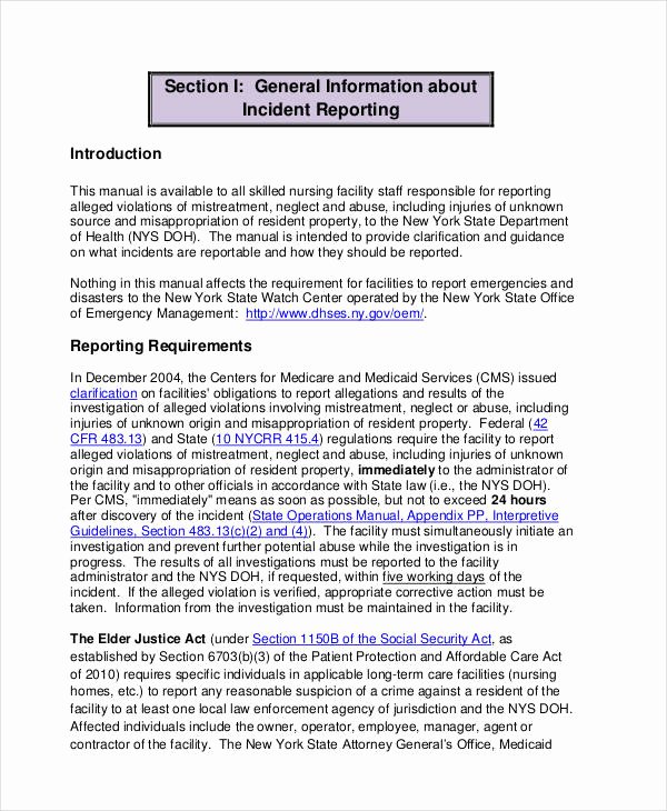 Incident Report Sample In Nursing Best Of Free 42 Incident Report Examples &amp; Samples In Pdf Google Docs Pages Doc