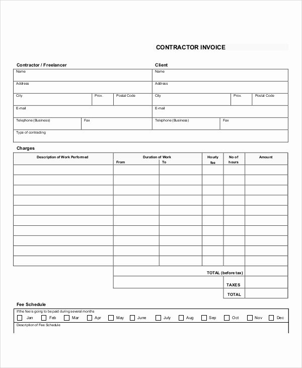 Independent Contractor Invoice Template Awesome Subcontractor Invoice Template