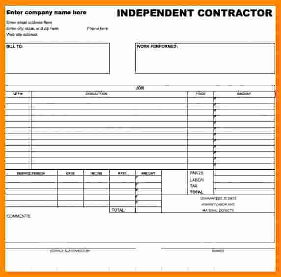 Independent Contractor Invoice Template Luxury 5 Contractor Invoice Template Free