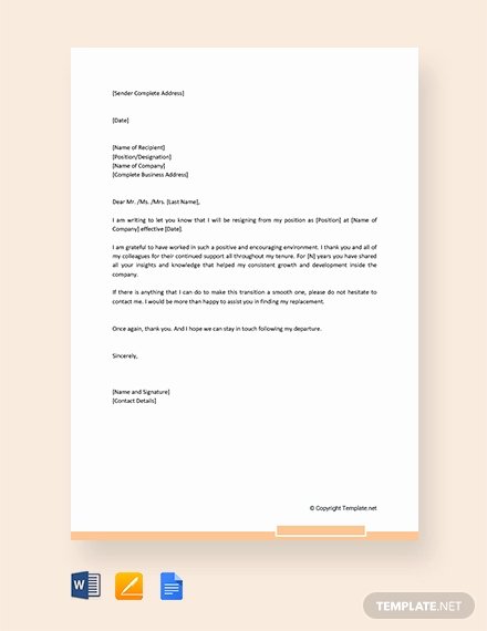 Independent Contractor Resignation Letter Lovely 138 Free Resignation Letter Templates [download Ready Made Samples]
