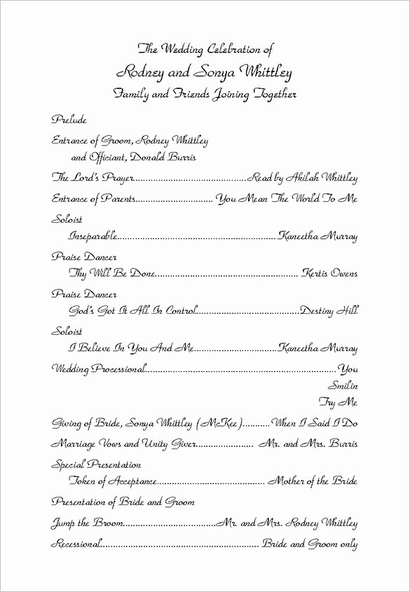 Indesign Wedding Program Template New Wedding Ceremony Program Template