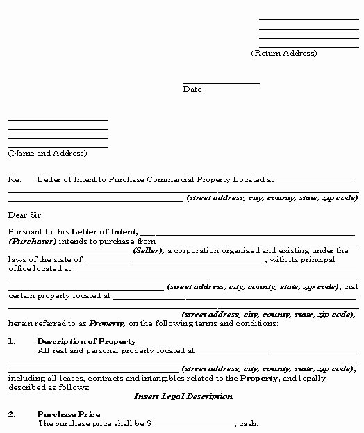 Intent to Sell form Best Of Letter Of Intent to Purchase Mercial Real Estate Template Business Legal forms