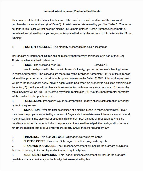 Intent to Sell form Lovely 11 Real Estate Letter Of Intent Templates Pdf Doc