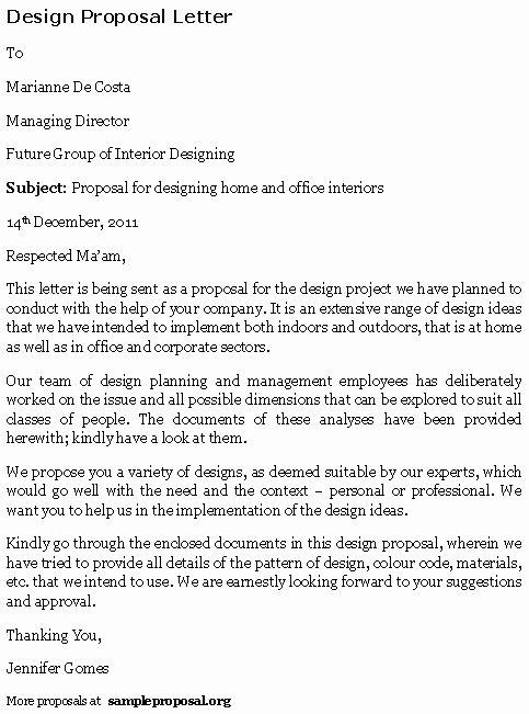Interior Design Proposal Template New Design Proposal Letter
