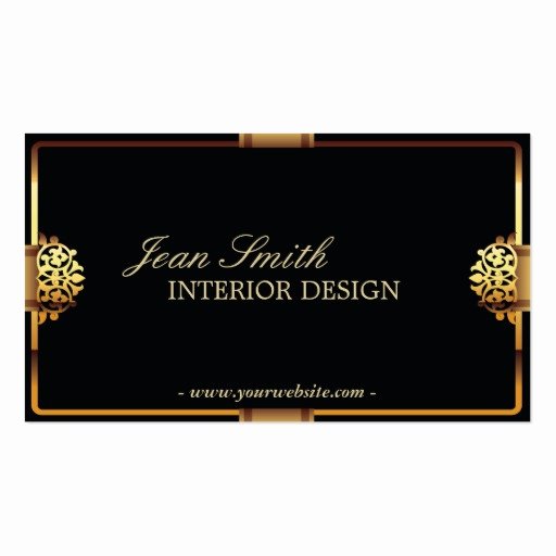 Interior Designer Business Cards Awesome Deluxe Gold Frame Interior Design Business Card
