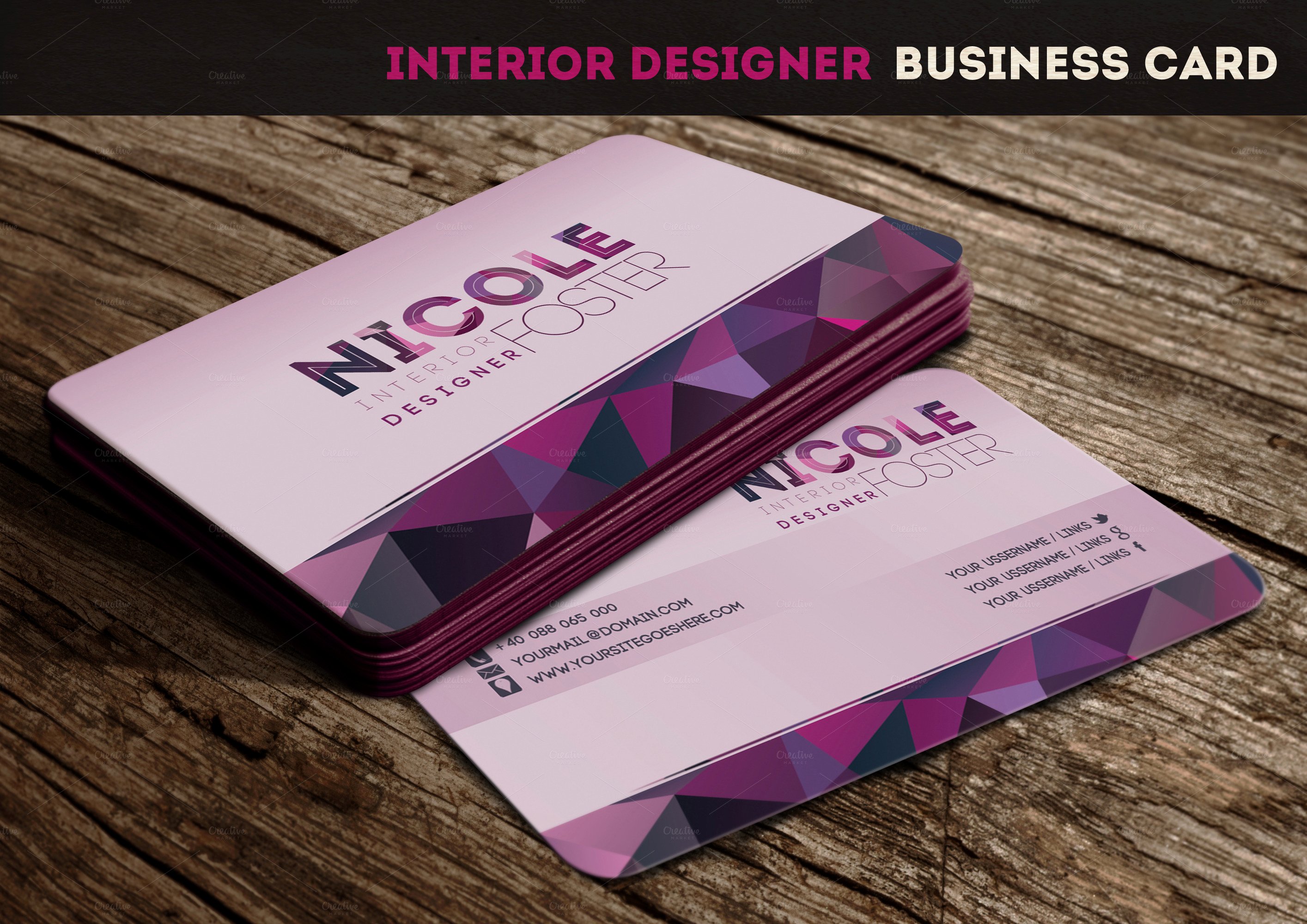 Interior Designers Business Cards Awesome Interior Designer Business Card Business Card Templates On Creative Market