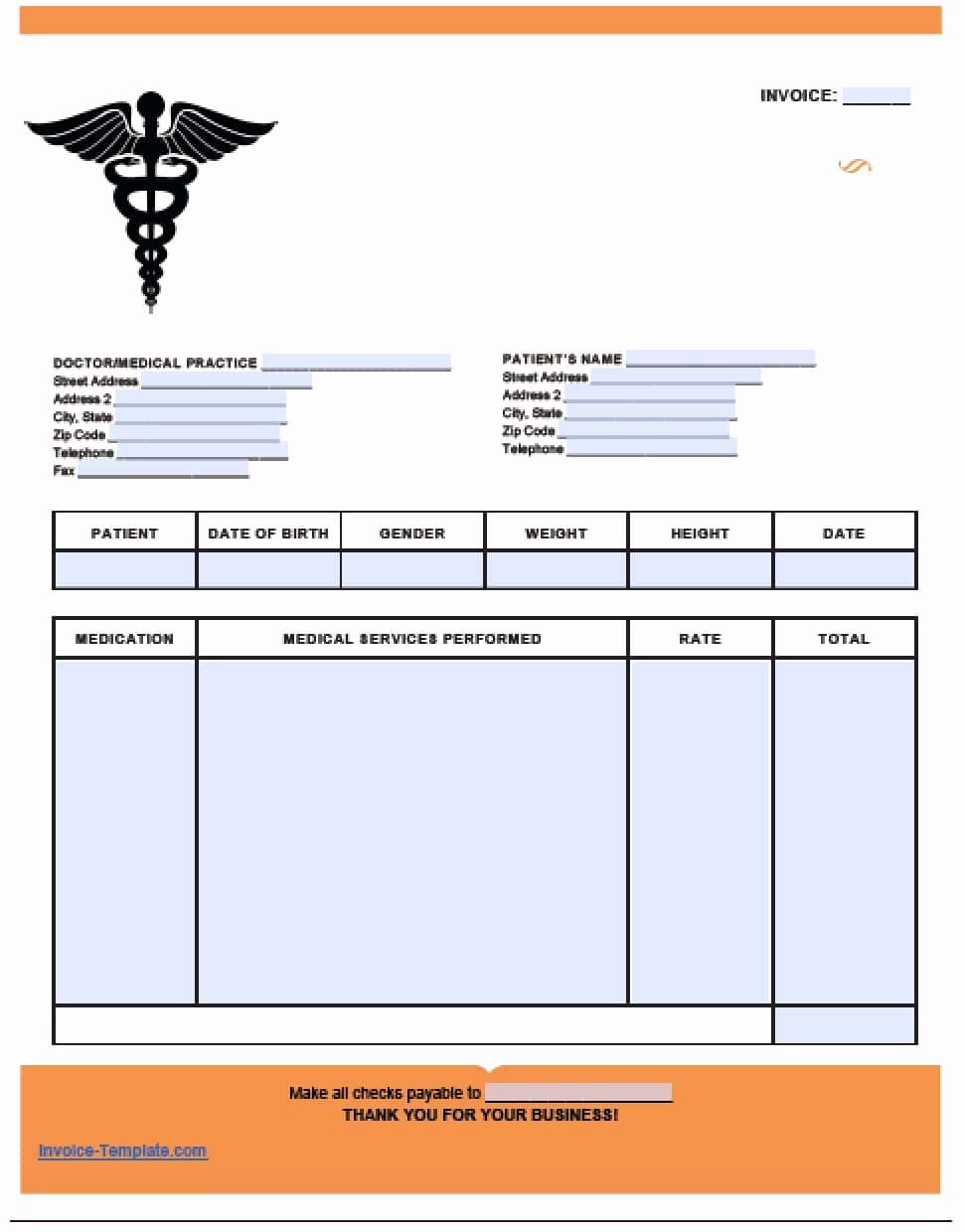 Invoice for Medical Records Template Inspirational Free Medical Invoice Template Excel Pdf