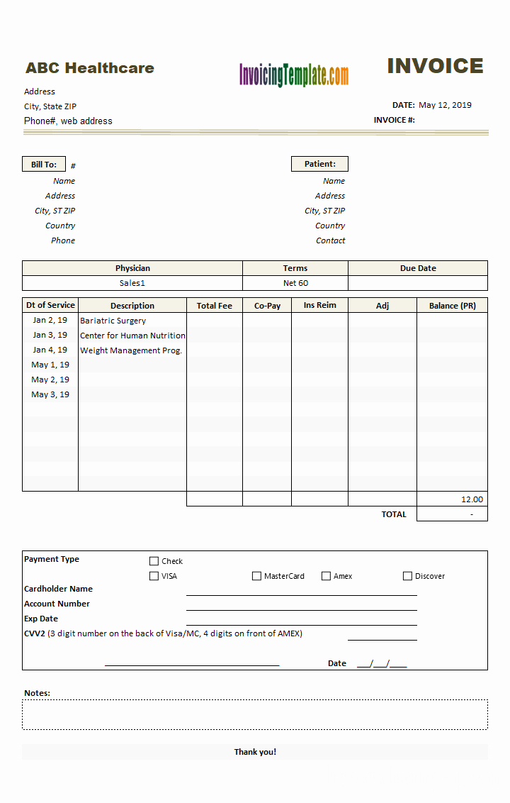 Invoice for Medical Records Template New Medical Invoice Template 1