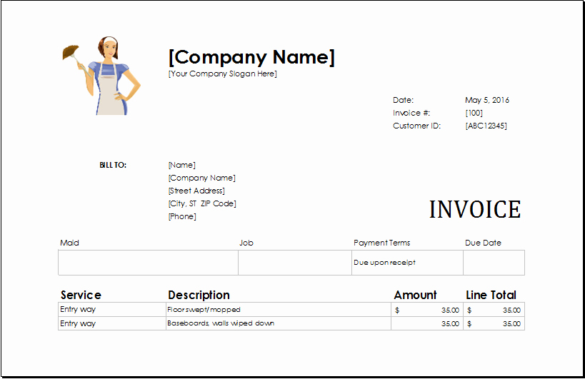 Invoice Template for Cleaning Services New Download Ms Excel Service Invoice Templates Excel Template