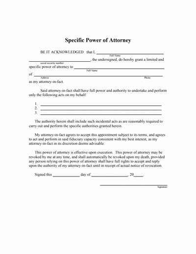 Irrevocable Power Of attorney forms Lovely Power attorney Template