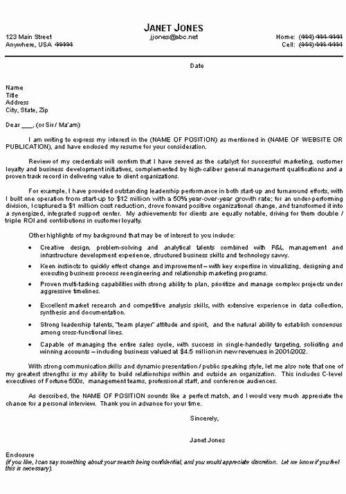 It Manager Cover Letter Unique Management Cover Letter Example Sample