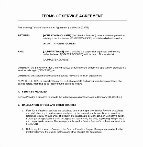 It Service Contract Template Beautiful Service Contract Templates – 14 Free Word Pdf Documents