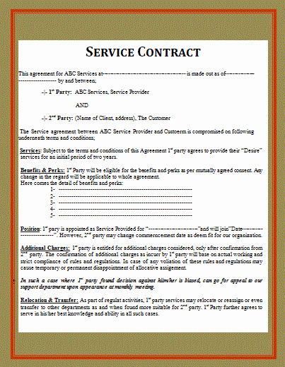 It Service Contract Template Best Of Simple Service Contract