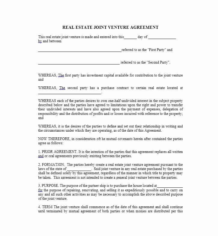 Joint Venture Agreement Pdf Unique 53 Simple Joint Venture Agreement Templates [pdf Doc] Template Lab