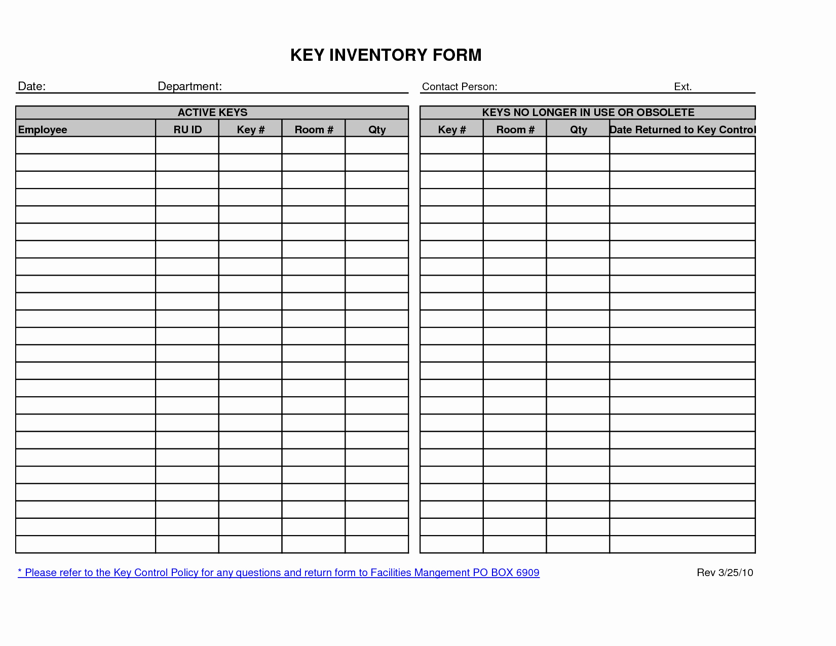 Key Sign Out Sheet Inspirational 29 Of Key Control Log Template
