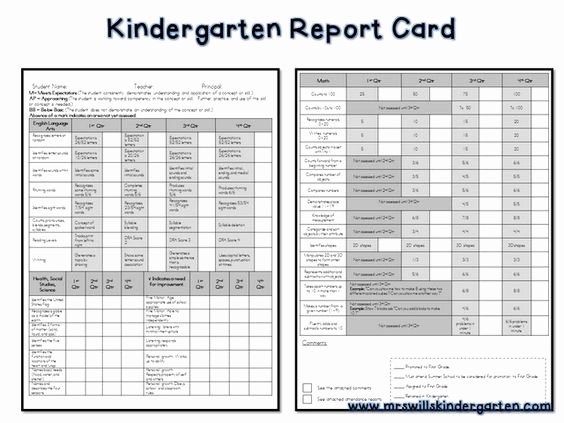 Kindergarten Progress Report Printable Elegant Free Report Card Template