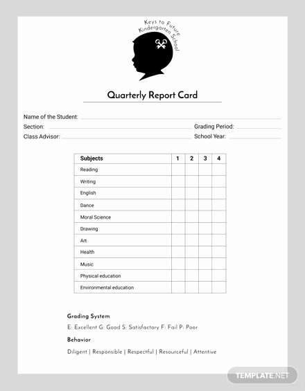 Kindergarten Report Card Template New Free Report Card Templates Download Ready Made