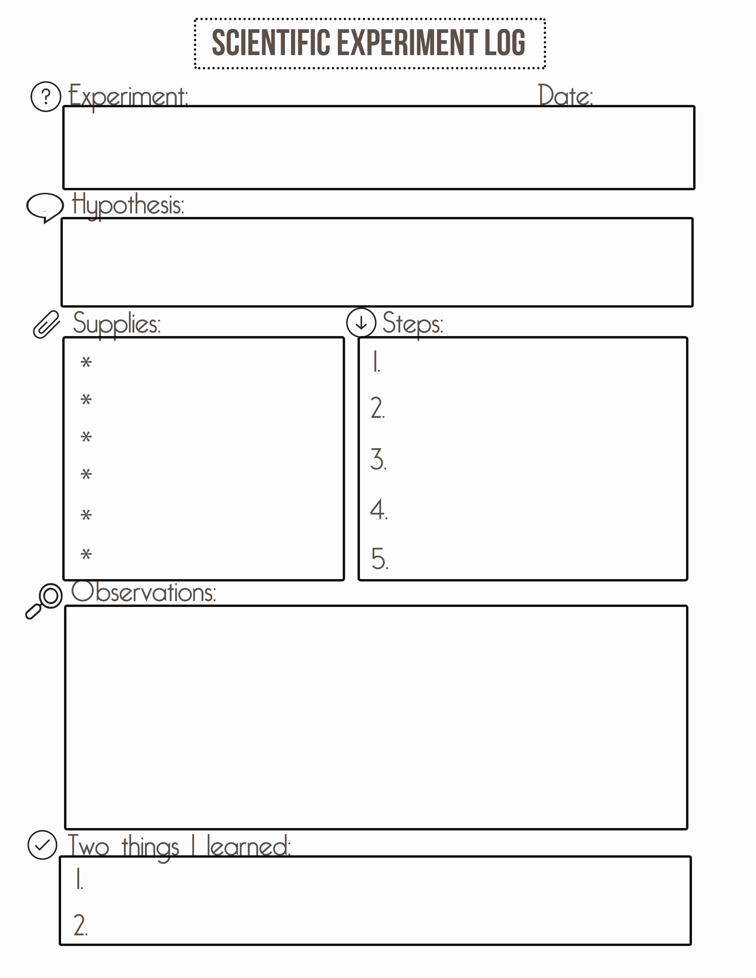 Lab Report Template Middle School Elegant Science Experiment Log Use This Year Made by