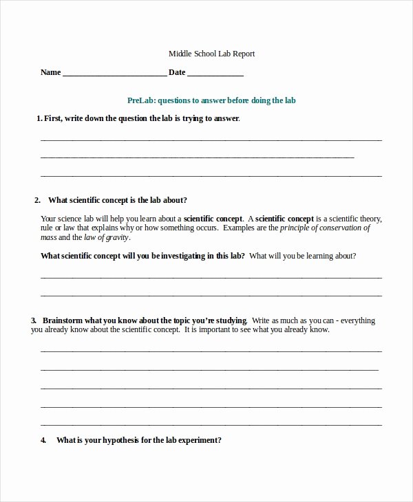 Lab Report Template Middle School New 13 Lab Report Templates Free Pdf Ms Word Apple Pages