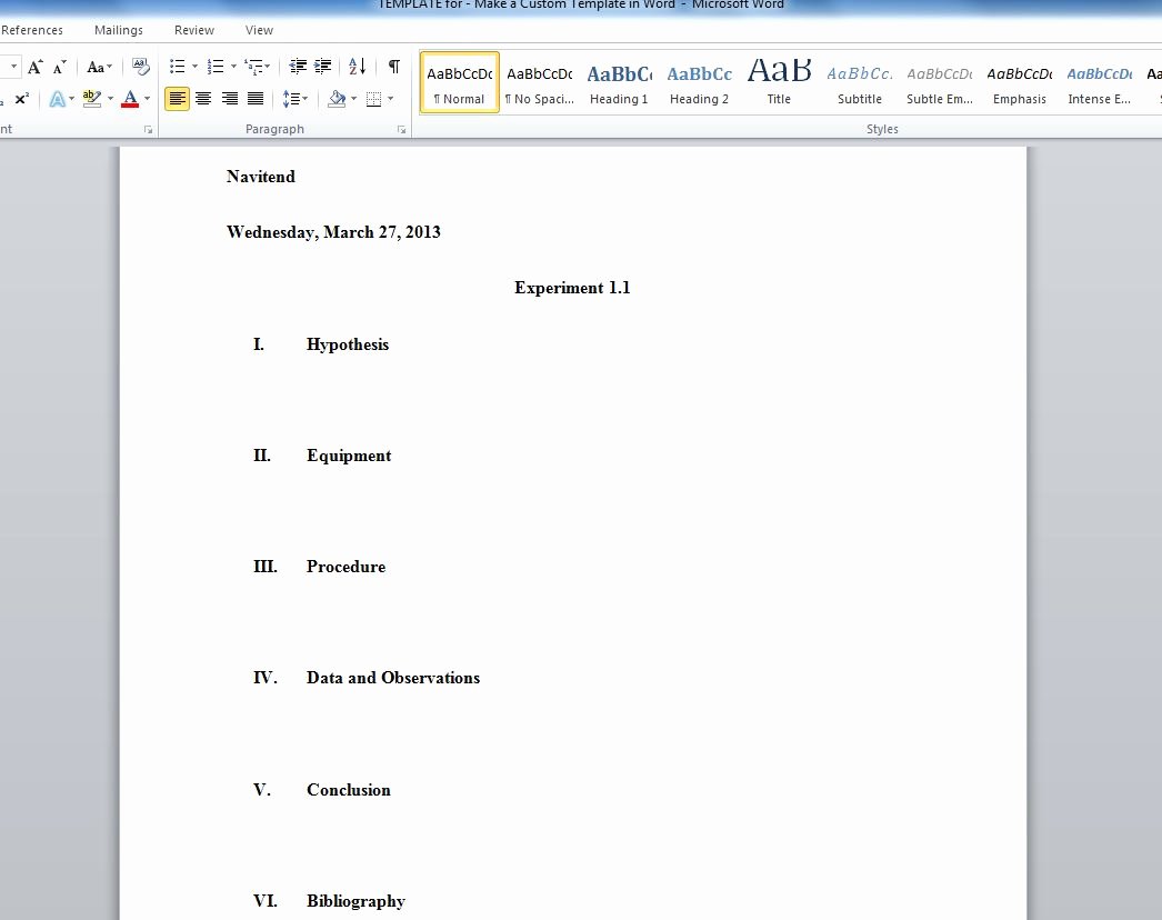 Lab Report Template Word Beautiful Step 4 Save the Template