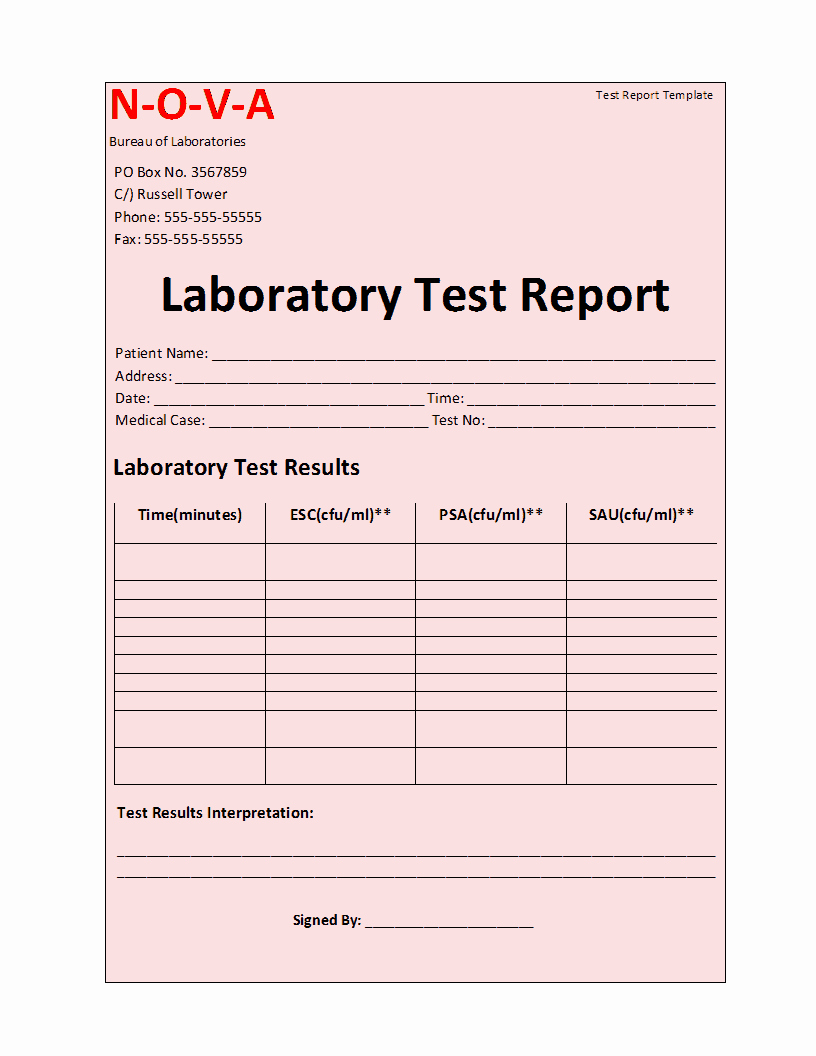 Lab Report Template Word Fresh Experiment Report Template Test Report Free formats Excel Word