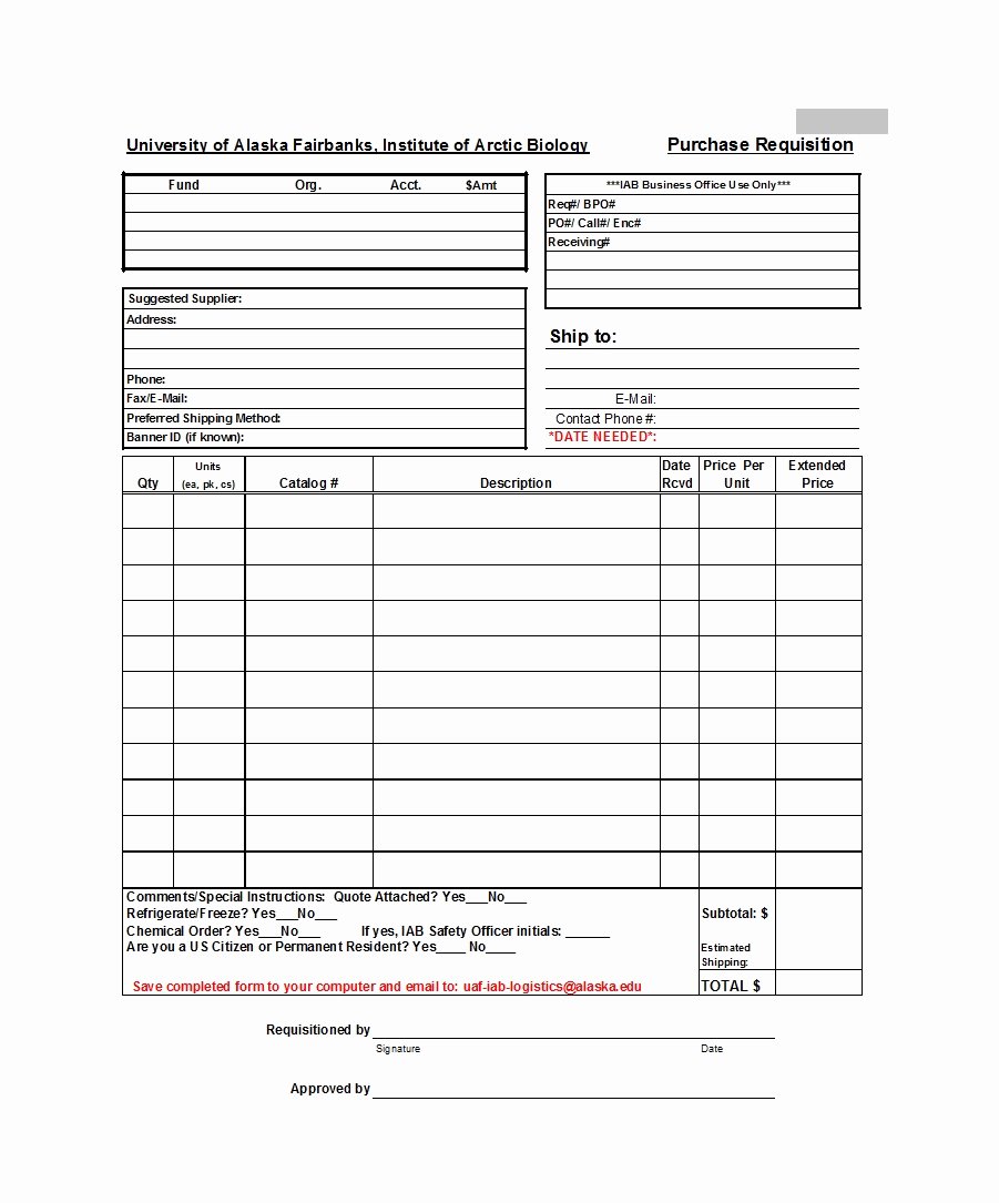 Lab Requisition form Template Beautiful 50 Professional Requisition forms [purchase Materials Lab]