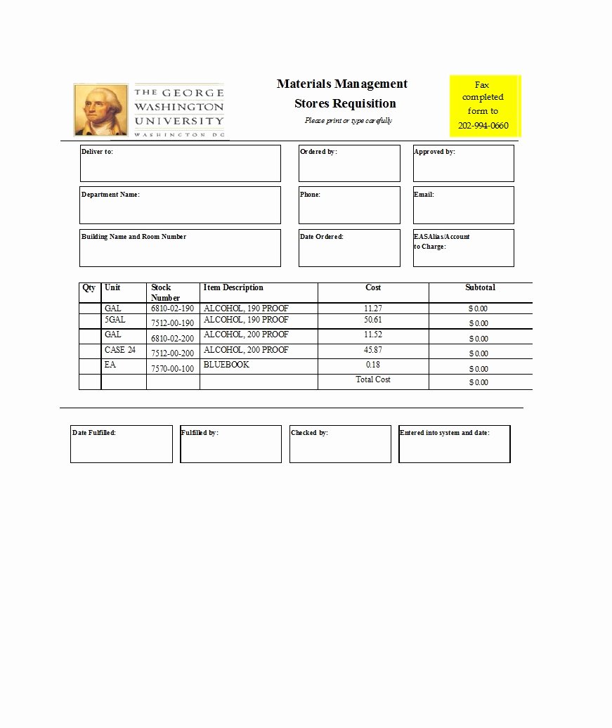Lab Requisition form Template Lovely 50 Professional Requisition forms [purchase Materials Lab]