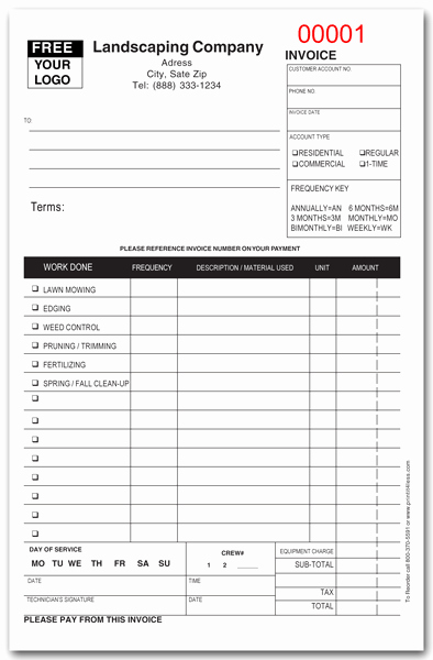 Landscaping Invoice Template Free Awesome Sample Landscaping Invoice