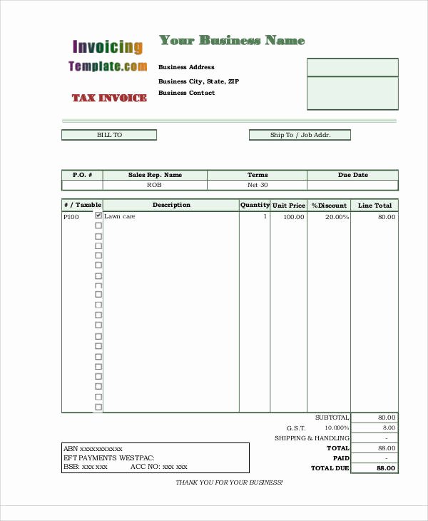Landscaping Invoice Template Free Beautiful Sample Landscaping Invoice 6 Examples In Pdf Word Excel