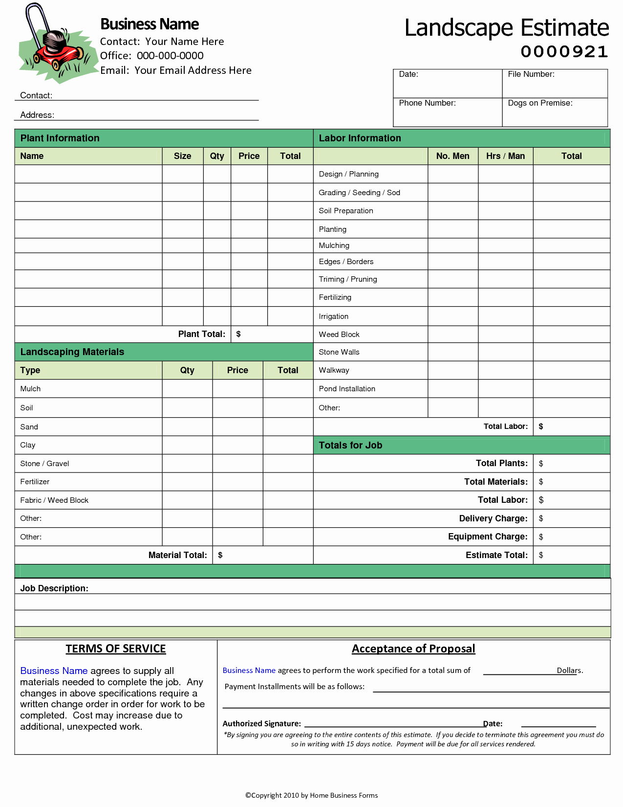Landscaping Invoice Template Free Best Of Landscaping Invoice Template Word