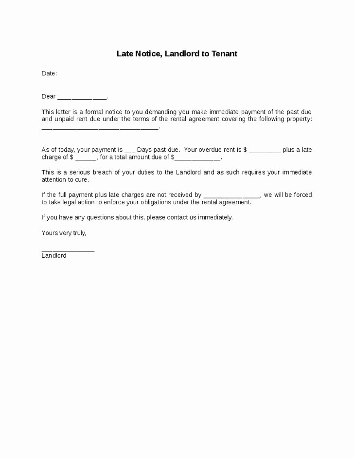 Late Rent Notice Pdf Best Of Late Notice Landlord to Tenant Hashdoc Letter to Tenant to Pay Rent Real State