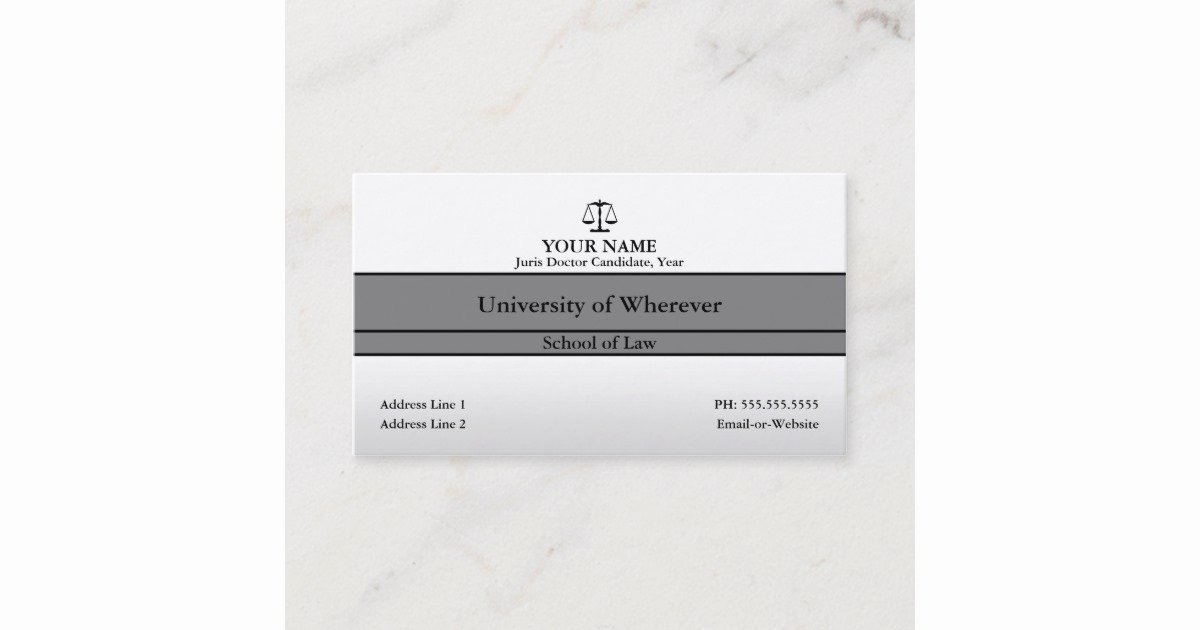 Law Student Business Cards New Law Student Business Card