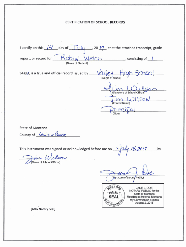 Law Student Email Signature Elegant Information for Certifying and Notarizing Ficial School Records for foreign Use – Montana