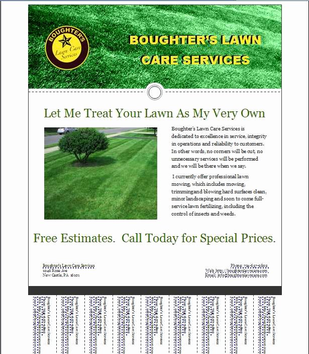 Lawn Care Flyers Template Fresh Mark’s Lawn Care Business Flyer