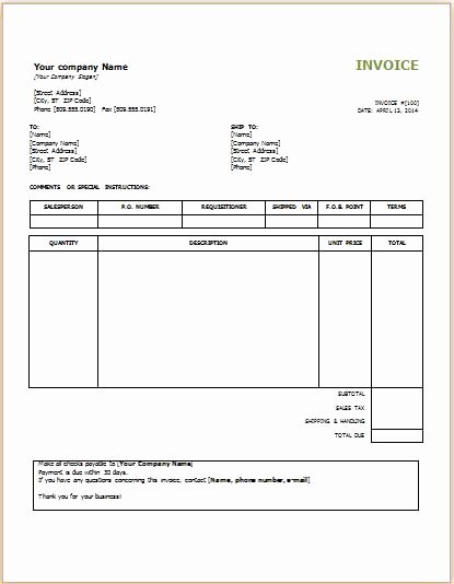 Lawn Care Invoice Template Lovely Lawn Care Invoice Template Word