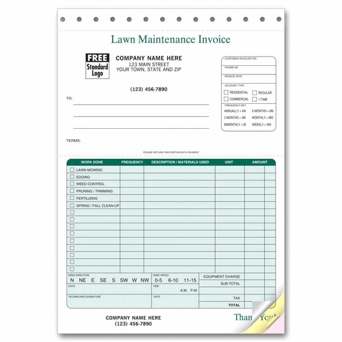 Lawn Care Invoice Template Lovely Professional Invoices Lawn Maintenance Invoices 123 at Print Ez