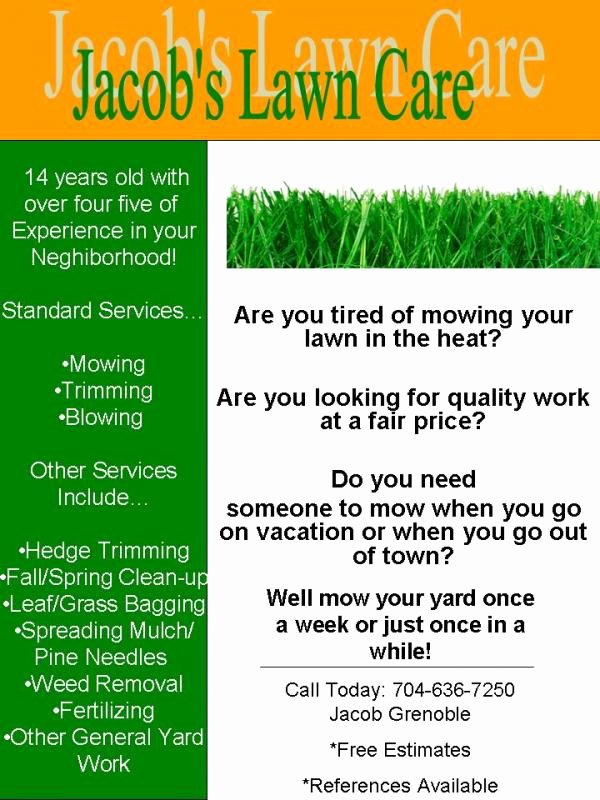 Lawn Care Service Flyers New My Lawn Care Flyer What Do You Think