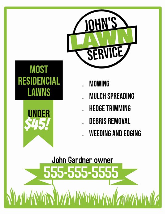 Lawn Mower Flyer Template New Lawn Service Flyer Template