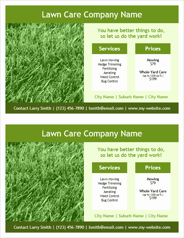 Lawn Mowing Flyer Template Awesome Lawn Care Flyer Template for Word